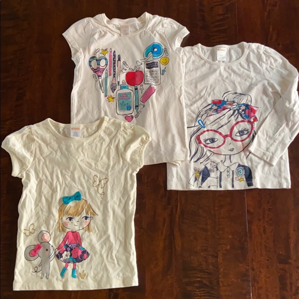 Three Gymboree Graphic Cotton Tee Shirts
